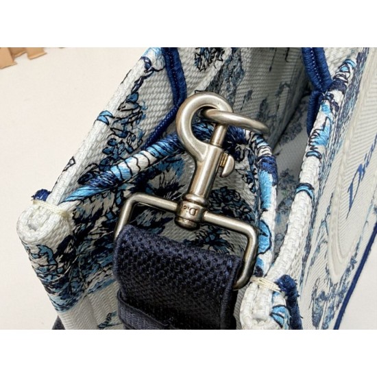 Replica Dior Book Tote Bag Small/Medium/Large with Toile de Jouy Embroidery Blue/White Clone Knockoff