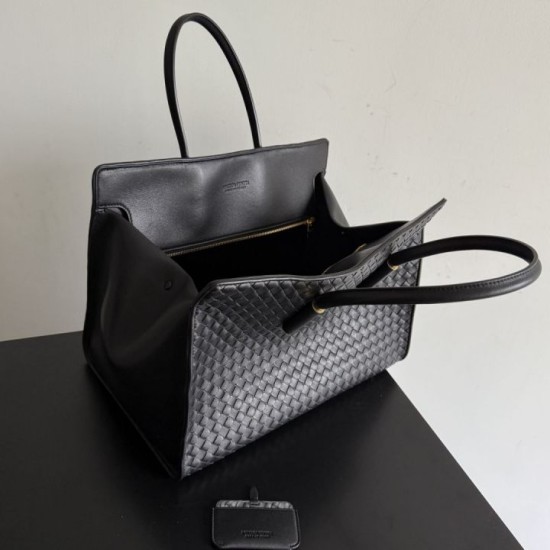 Replica Barbara Bottega Veneta Tote Bag Venetian Black Clone Knockoff