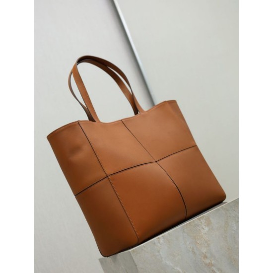 AAAAA Replica YSL Saint Laurent Carré Tote Bag Brown Fake