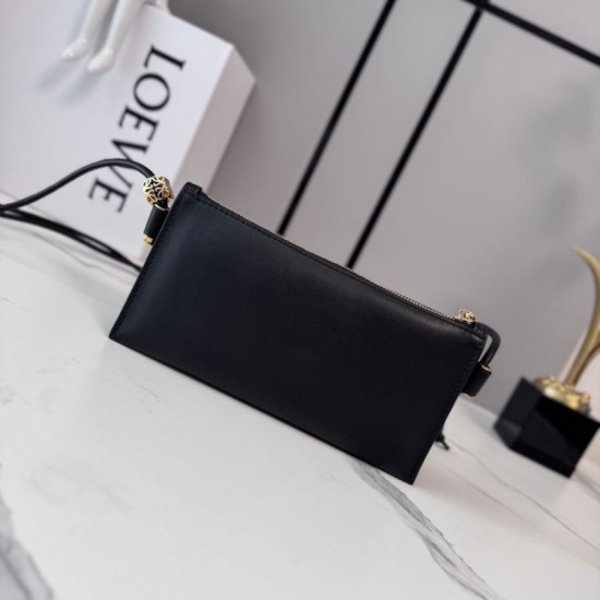AAAAA Replica Loewe Joya Pouch Nappa Bag Black Fake