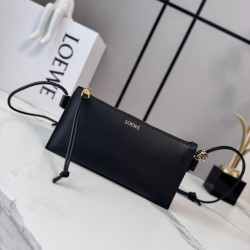 AAAAA Replica Loewe Joya Pouch Nappa Bag Black Fake