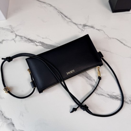AAAAA Replica Loewe Joya Pouch Nappa Bag Black Fake