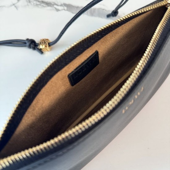 AAAAA Replica Loewe Joya Pouch Nappa Bag Black Fake