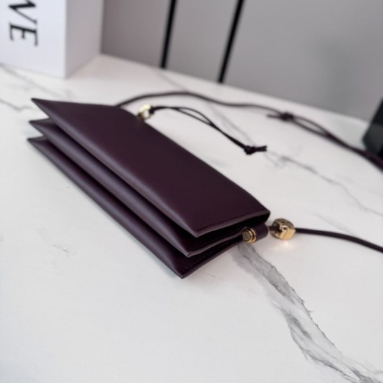 AAAAA Replica Loewe Joya Pouch Nappa Bag Burgundy Fake