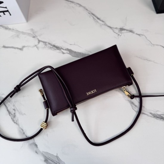 AAAAA Replica Loewe Joya Pouch Nappa Bag Burgundy Fake