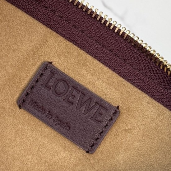 AAAAA Replica Loewe Joya Pouch Nappa Bag Burgundy Fake