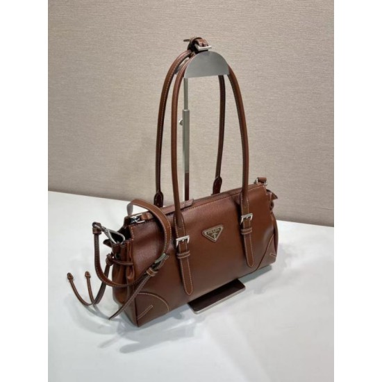 AAAAA Replica Prada Bonne Top Handle Bag 1BG628 Burgundy Fake