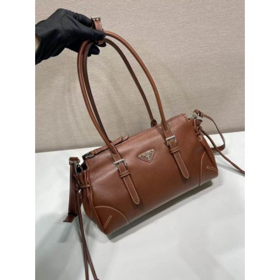 AAAAA Replica Prada Bonne Top Handle Bag 1BG628 Burgundy Fake