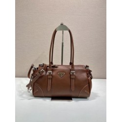 AAAAA Replica Prada Bonne Top Handle Bag 1BG628 Burgundy Fake