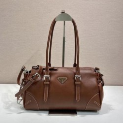 AAAAA Replica Prada Bonne Top Handle Bag 1BG628 Burgundy Fake