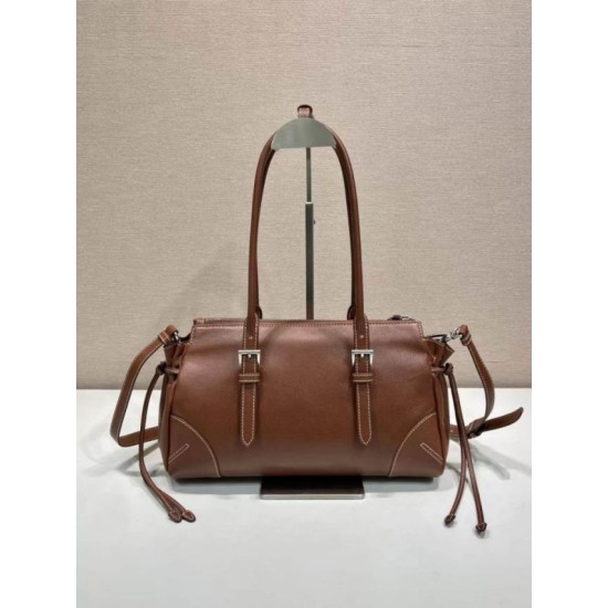 AAAAA Replica Prada Bonne Top Handle Bag 1BG628 Burgundy Fake