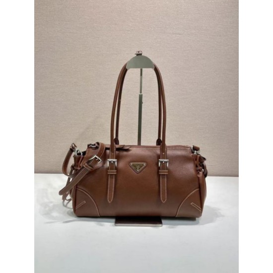 AAAAA Replica Prada Bonne Top Handle Bag 1BG628 Burgundy Fake