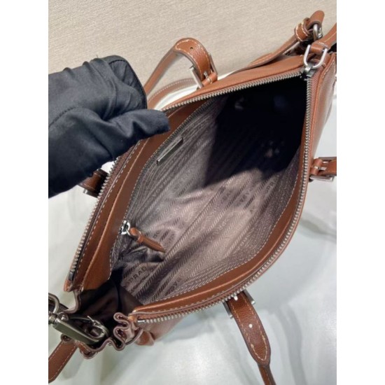 AAAAA Replica Prada Bonne Top Handle Bag 1BG628 Burgundy Fake