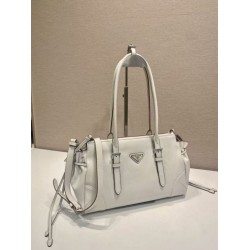 AAAAA Replica Prada Bonne Top Handle Bag 1BG628 White Fake