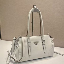 AAAAA Replica Prada Bonne Top Handle Bag 1BG628 White Fake