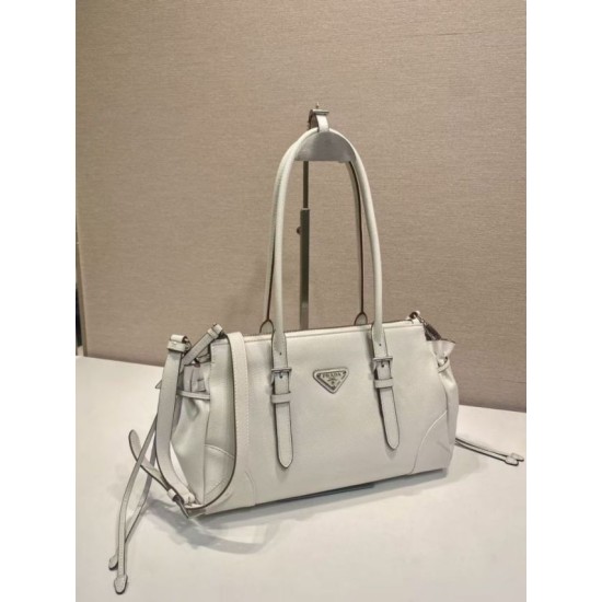 AAAAA Replica Prada Bonne Top Handle Bag 1BG628 White Fake