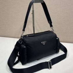 AAAAA Replica Prada Men's Nylon/Saffiano Crossbody Bag Black Fake