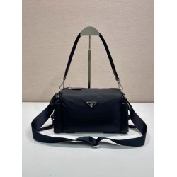 AAAAA Replica Prada Men's Nylon/Saffiano Crossbody Bag Black Fake
