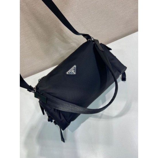 AAAAA Replica Prada Men's Nylon/Saffiano Crossbody Bag Black Fake