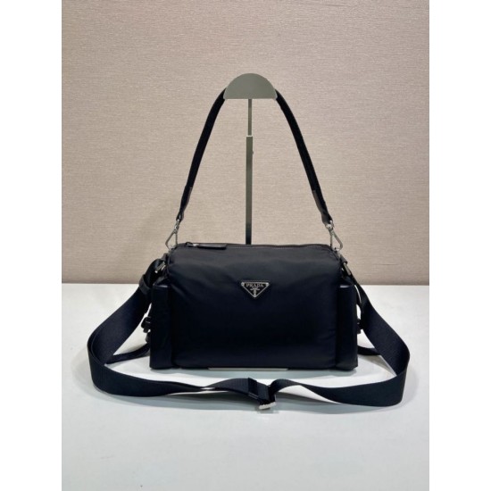 AAAAA Replica Prada Men's Nylon/Saffiano Crossbody Bag Black Fake