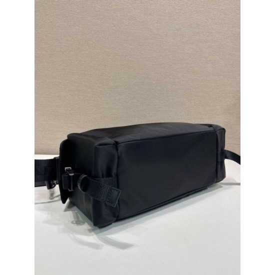 AAAAA Replica Prada Men's Nylon/Saffiano Crossbody Bag Black Fake