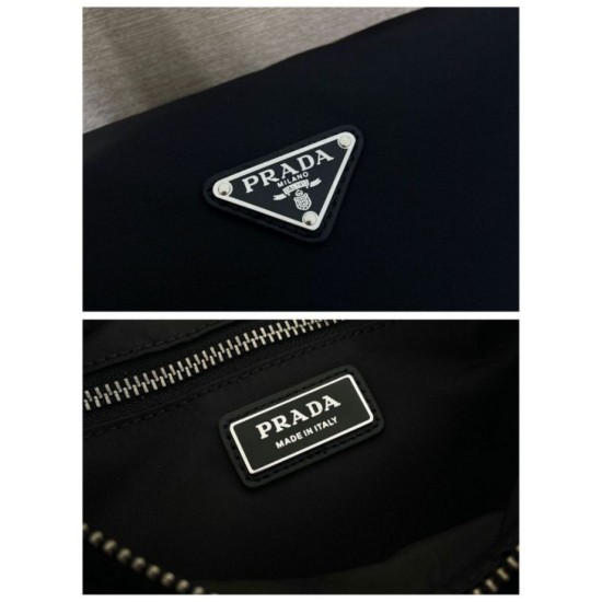 AAAAA Replica Prada Men's Nylon/Saffiano Crossbody Bag Black Fake
