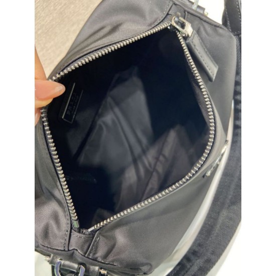 AAAAA Replica Prada Men's Nylon/Saffiano Crossbody Bag Black Fake