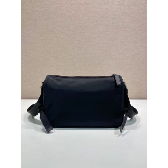 AAAAA Replica Prada Men's Nylon/Saffiano Crossbody Bag 2VH192 Black Fake