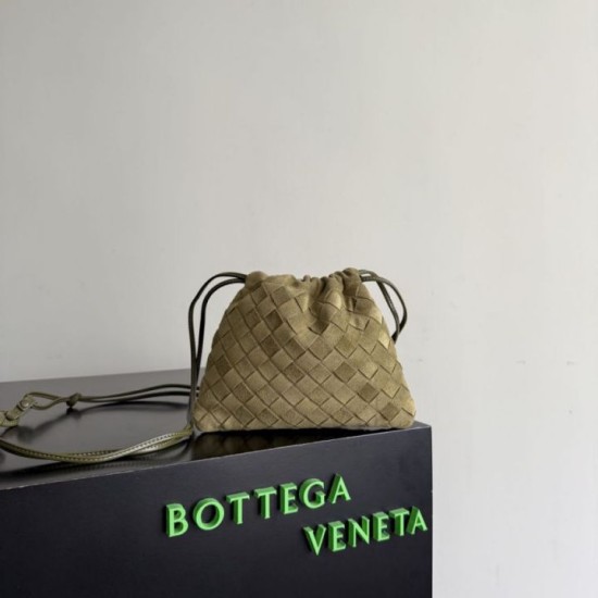 AAAAA Replica Bottega Veneta Intrecciato Suede Dustbag Olive Green Fake