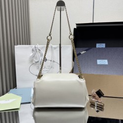 AAAAA Replica Prada Tumulte Small Shoulder Bag 1BD395 White Fake
