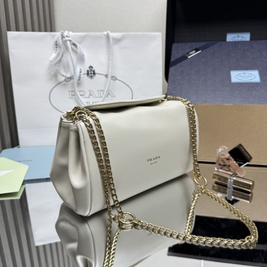 AAAAA Replica Prada Tumulte Small Shoulder Bag 1BD395 White Fake