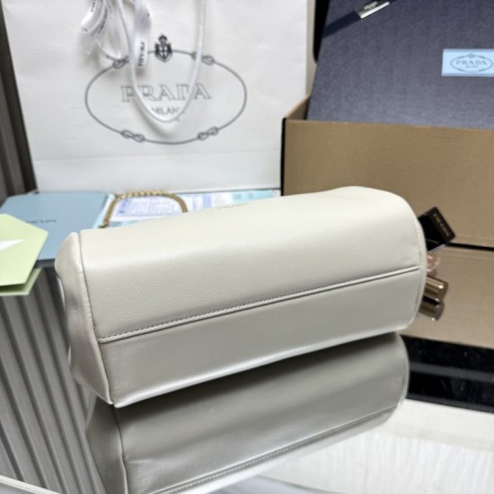 AAAAA Replica Prada Tumulte Small Shoulder Bag 1BD395 White Fake