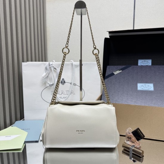 AAAAA Replica Prada Tumulte Small Shoulder Bag 1BD395 White Fake