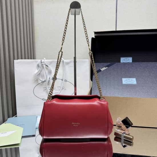 AAAAA Replica Prada Tumulte Small Shoulder Bag 1BD395 Red Fake