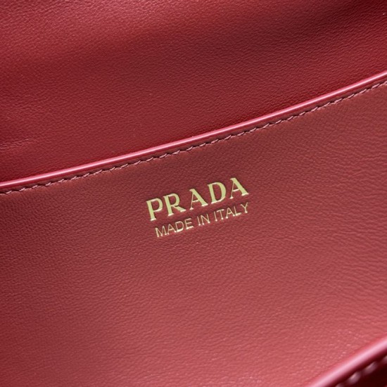 AAAAA Replica Prada Tumulte Small Shoulder Bag 1BD395 Red Fake