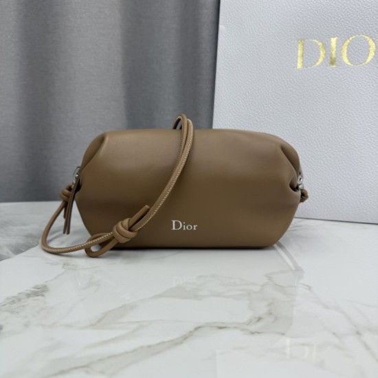 AAAAA Replica Dior Bow Clutch Brown Fake