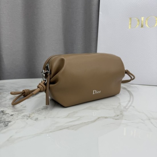 AAAAA Replica Dior Bow Clutch Brown Fake