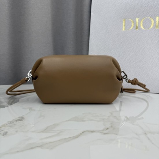 AAAAA Replica Dior Bow Clutch Brown Fake