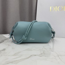 AAAAA Replica Dior Bow Clutch Tourmaline Blue Fake