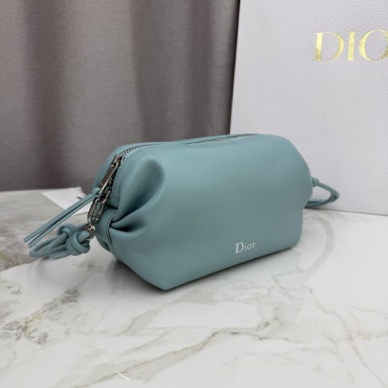 AAAAA Replica Dior Bow Clutch Tourmaline Blue Fake