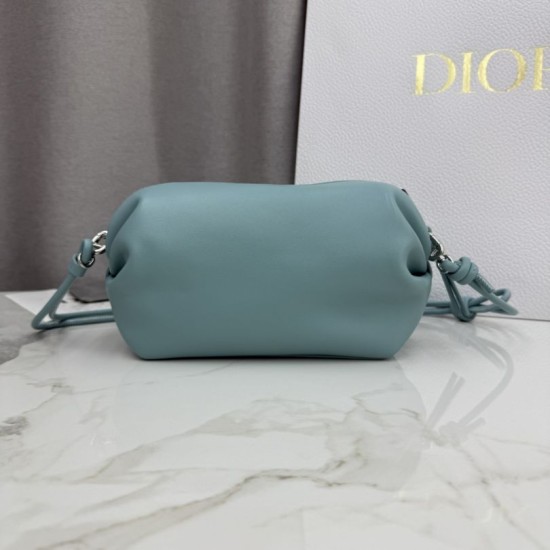 AAAAA Replica Dior Bow Clutch Tourmaline Blue Fake