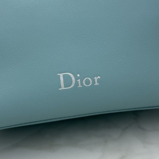 AAAAA Replica Dior Bow Clutch Tourmaline Blue Fake