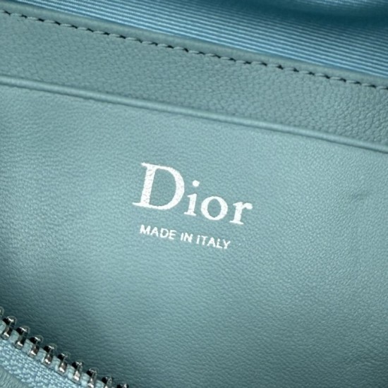 AAAAA Replica Dior Bow Clutch Tourmaline Blue Fake