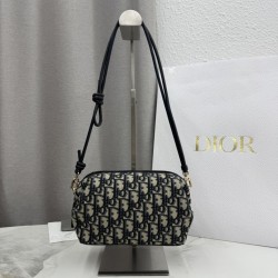 AAAAA Replica Dior Bow Oblique Bag Blue Jacquard Fake