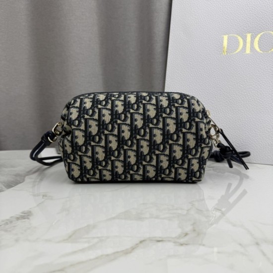 AAAAA Replica Dior Bow Oblique Bag Blue Jacquard Fake