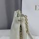 AAAAA Replica Dior Trianon Bag with Flat Macrocannage Chain White Fake