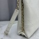 AAAAA Replica Dior Trianon Bag with Flat Macrocannage Chain White Fake