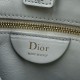 AAAAA Replica Dior Trianon Bag with Flat Macrocannage Chain White Fake
