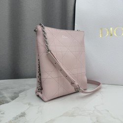 AAAAA Replica Dior Trianon Bag with Flat Macrocannage Chain Pink Fake
