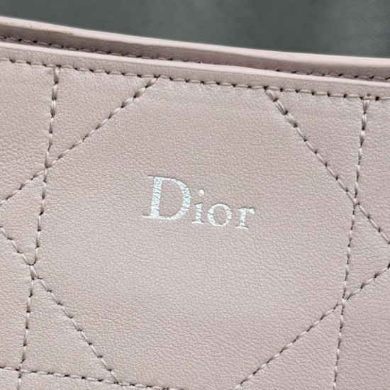AAAAA Replica Dior Trianon Bag with Flat Macrocannage Chain Pink Fake
